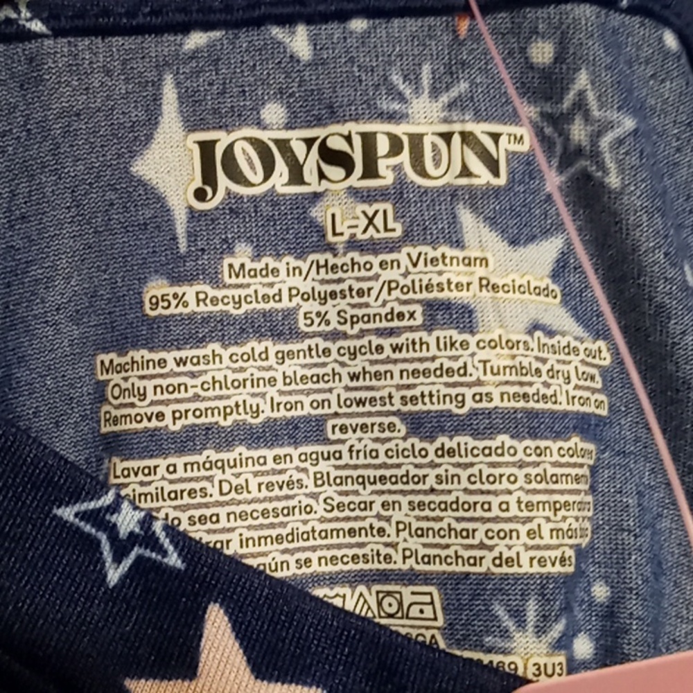 NWOT Joyspun Multiple sizes Navy Blue Star Short Sleeve nightshirt - Picture 6 of 8